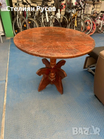 2507    трапезна  дървена кръгла маса 90 см -цена 35 лв              смр - дървен материал , стругов