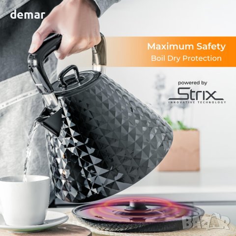 Безжична електрическа кана Geepas 1,5 л – 3000 W, снимка 5 - Други - 42121567