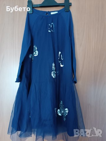 Рокля от тюл и трико с пайети