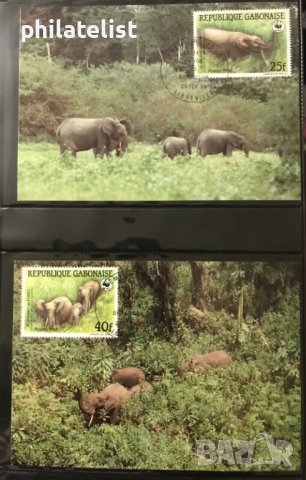 Габон 1988 - 4 броя Карти Максимум - WWF, снимка 2 - Филателия - 38881481