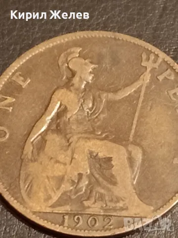 Стара монета 1 пени 1902г. Великобритания Крал Едуард седми 34823, снимка 3 - Нумизматика и бонистика - 49064748