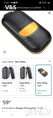  Bluetooth колонка, за спорт ,къмпинг със щипка, стерео силен звук с дълбок бас , снимка 2 - Bluetooth тонколони - 48244919