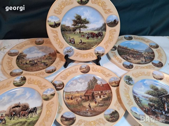 колекция 5 немски порцеланови чинии за стена Seltmann Weiden 28/6, снимка 1