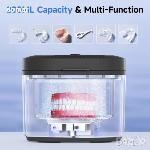 Ултразвукова почистваща машина Gopink Retainer, черна, 45KHz с UV светлина, снимка 6 - Други - 50708429