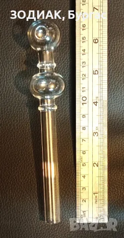 Стъклена Лула / Фифка - 17 см, снимка 2 - Други - 28684143