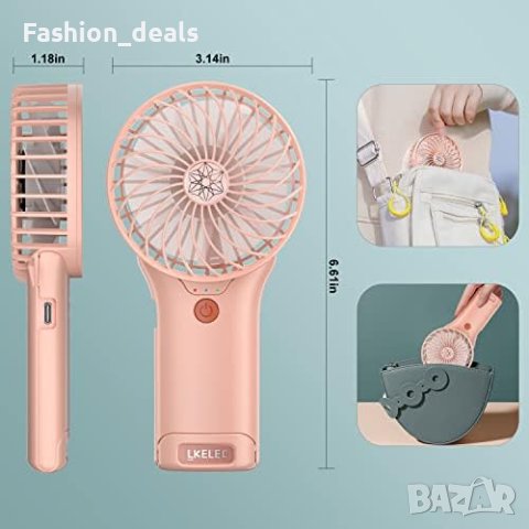 Нов преносим ръчен USB вентилатор с 4 скорости и огледало 2000 mAh батерия за охлаждане лято, снимка 3 - Други стоки за дома - 41650579