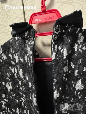 Черно Бяла рокля с дантела - one size , снимка 4 - Рокли - 48688308