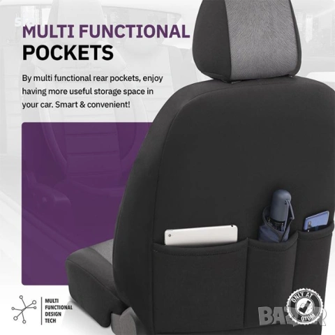 Тапицерия за кола с ортопедичен дизайн Comfortline, Калъфи за седалки, сив, снимка 4 - Аксесоари и консумативи - 53042454