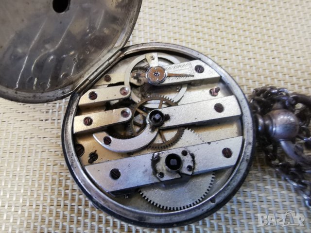 сребърен джобен часовник, снимка 10 - Джобни - 41711425