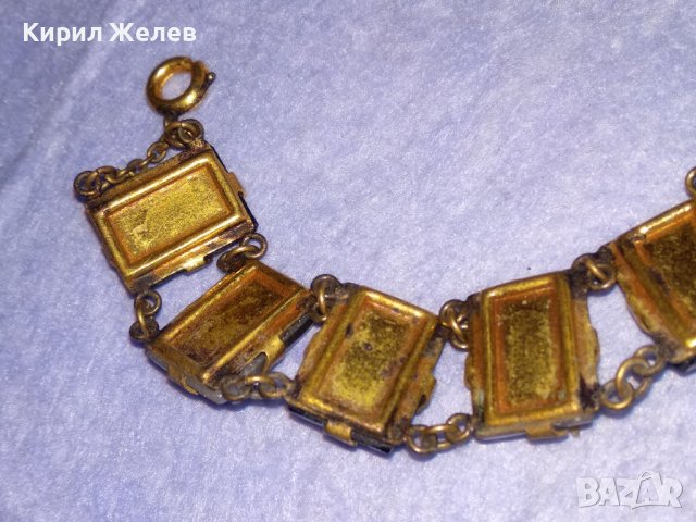 СТАРИННА СКЪПОЦЕННА БРОНЗОВА РЕТРО АРТ ДЕКО ГРИВНА с ДЕБЕЛА ПОЗЛАТА и ШЛИФОВАНИ КАМЪНИ ЯСПИС 38654, снимка 9 - Антикварни и старинни предмети - 41638355