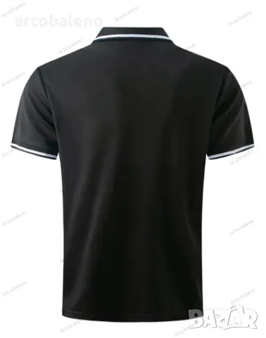 Мъжка модна спортна поло блуза с копчета и оребрена яка с ревери, 8цвята , снимка 5 - Блузи - 50182336