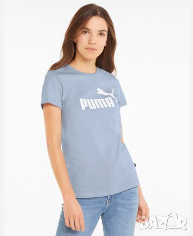 Puma  S- Оригинална дамска тениска в светлосиньо с лого, снимка 9 - Тениски - 40502415