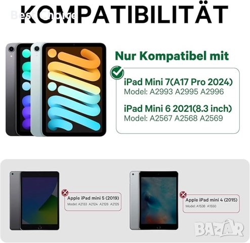 Калъф за iPad Mini 6/7 360° въртене 8.3 инча, снимка 2 - Калъфи, кейсове - 52907224