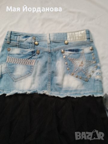 Страхотна дънкова макси пола долна eлегантна тюлена част., снимка 5 - Поли - 40701389