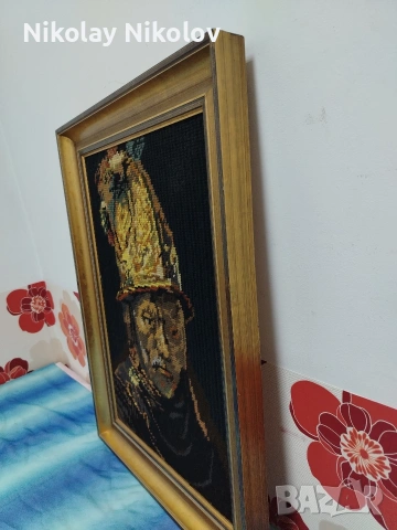 Гоблен "Човекът със златния шлем 1650", снимка 10 - Гоблени - 53331370