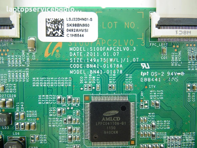 TCON T-CON платка SAMSUNG BN41-01678 S100FAPC2LV0.3 TV UN32D5000 LTJ320HN01-J, снимка 2 - Части и Платки - 50701641