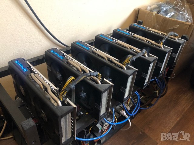 Продавам криптокопачка с риг rig 6 карти Sapphire nitro, снимка 4 - Други - 35988361