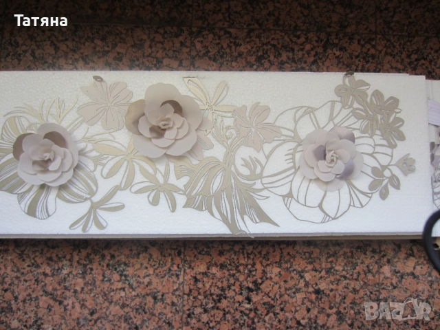 ПАНО   ЗА СТЕНА  /коприна ;текстил;метал /цветя/;, снимка 11 - Пана - 15633349