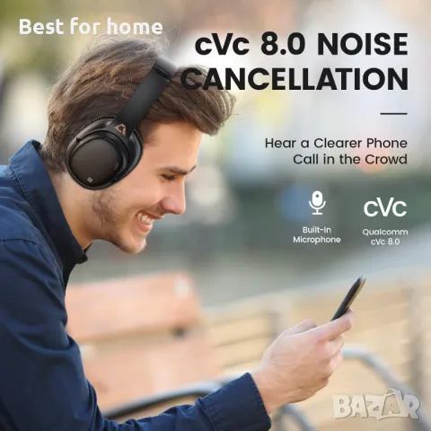 1Mii Ankbit E600Pro Слушалки с активно шумопотискане и хендс фри, снимка 4 - Bluetooth слушалки - 47650196