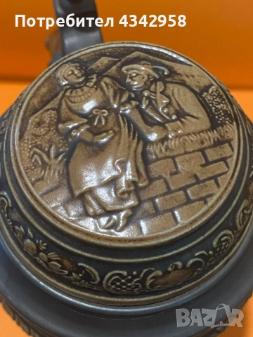 Винтидж (1949-1990)  бирена халба « Семейство на ловци» Gerz W. Germany с дебел капак., снимка 6 - Антикварни и старинни предмети - 52872064