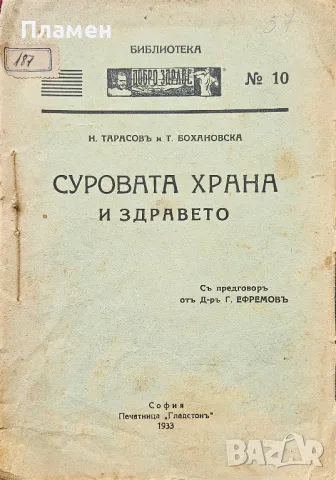 Суровата храна и здравето Н. Тарасовъ, Т. Бохановска /1933/