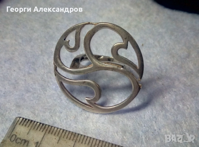Великолепен Стилен ОГРОМЕН СРЕБЪРЕН ПРЪСТЕН АРТ Дизайн СРЕБРО 925, снимка 7 - Пръстени - 52776093