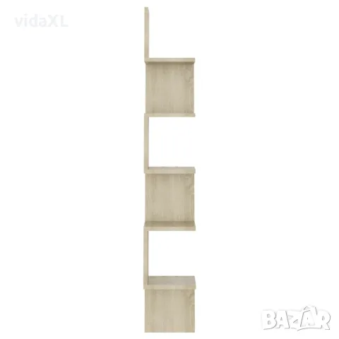 vidaXL Стенен ъглов рафт, дъб сонома, 20x20x127,5 см, инженерно дърво, снимка 5 - Ракли - 56147778