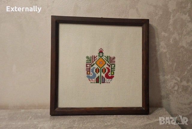 Гоблен „Богинята майка с две птици“, снимка 5 - Гоблени - 53088524