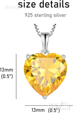 JO WISDOM сребърно дамско колие със сърце от 3А кубичен цирконий, снимка 3 - Колиета, медальони, синджири - 49675005