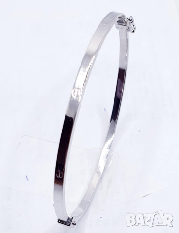 Златни твърди гривни , бяло злато -14К, снимка 3 - Гривни - 38257285