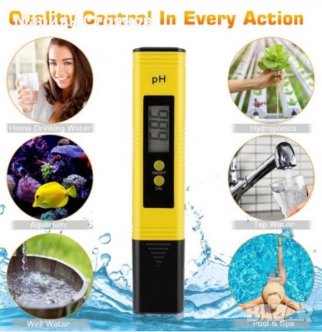 Дигитален PH метър за измерване на киселинност тестер за вода пх течности, снимка 2 - Други - 33888475