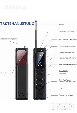 Нов ДЕТЕКТОР ЗА СКРИТИ КАМЕРИ И ПОДСЛУШВАТЕЛНИ УСТРОЙСТВА – INTELLIGENT DETECTOR, снимка 5 - Детективи - 56404092