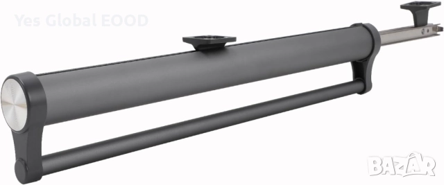 Разтегаема алуминиева релса за дрехи за гардероб 392 мм сиво/бяло