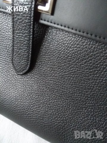 ЕСТЕСТВЕНА КОЖА /made in ITALY/ официална черна дамска чанта, снимка 6 - Чанти - 35939025
