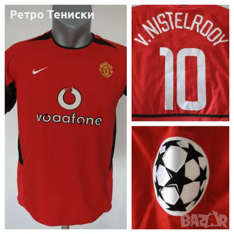 Тениска Manchester United #10 v.Nistelrooy Nike — Деца размер XL Червено (сезон 2003)