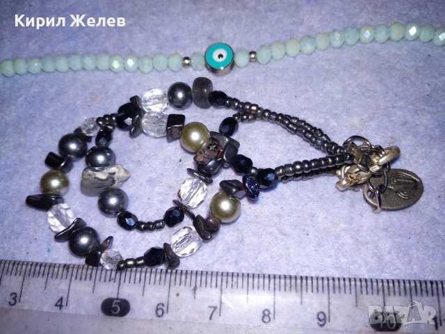 ДВЕ МОДНИ ХЕНД-МЕЙД АРТ ГРИВНИ от ПОЛУСКЪПОЦЕННИ КАМЪНИ МЪНИСТА и КРИСТАЛИ 38901, снимка 3 - Гривни - 41861200