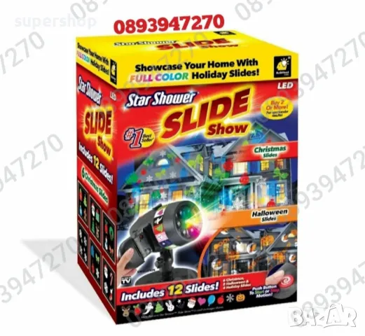 Детски LED прожектор за Коледна Декорация Проектор с 12 диска и 48 картинки, снимка 8 - Други - 47832302