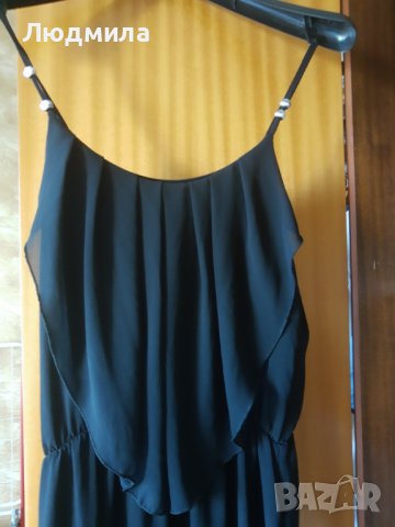 Рокля,дълга,нова,черна,коприна, снимка 3 - Рокли - 40888176