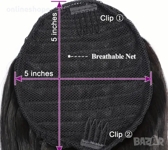 100% Естествена Коса – Опашка с Клипс, 40см, 100гр, снимка 3 - Аксесоари за коса - 49272281