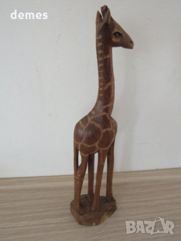  Жираф-дървена фигура от махагон, снимка 5 - Декорация за дома - 26209469