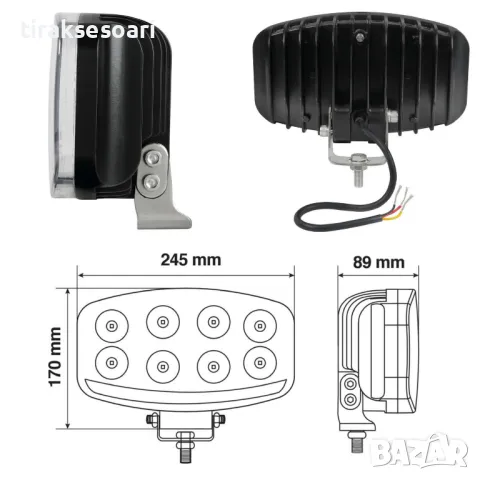 180W LED Диодни Халогени за Камиони тип Hella за ролбар на камиони, снимка 2 - Аксесоари и консумативи - 48409181