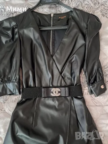 Дамска рокля от еко кожа , снимка 3 - Рокли - 48228726