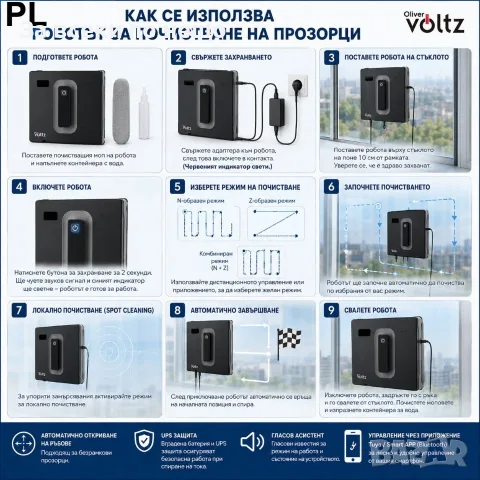 Робот за прозорци Oliver Voltz 2026 Код P2987, снимка 4 - Други стоки за дома - 56052940