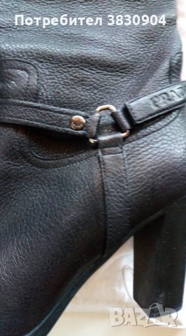 Ботуши Prada, размер 38.5, черни, 100% естествена кожа, снимка 11 - Дамски ботуши - 42090728