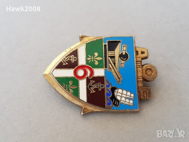 Френска полкова военноморска емайлирана значка A.O.E 6, снимка 3 - Колекции - 40285885