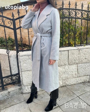 Сиво палто, снимка 4 - Палта, манта - 53260566