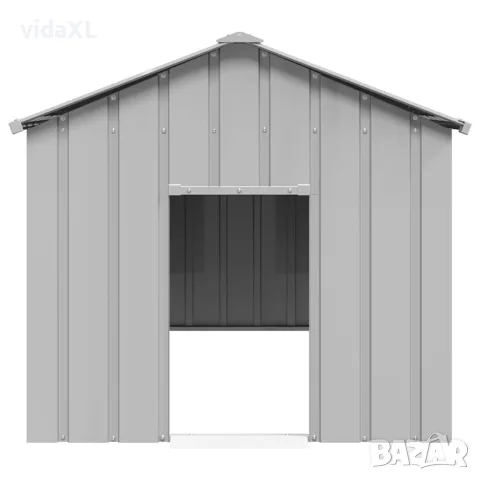vidaXL Къща за кучета с покрив 113x153x101 cm Поцинкована стомана, снимка 2 - За кучета - 56147580