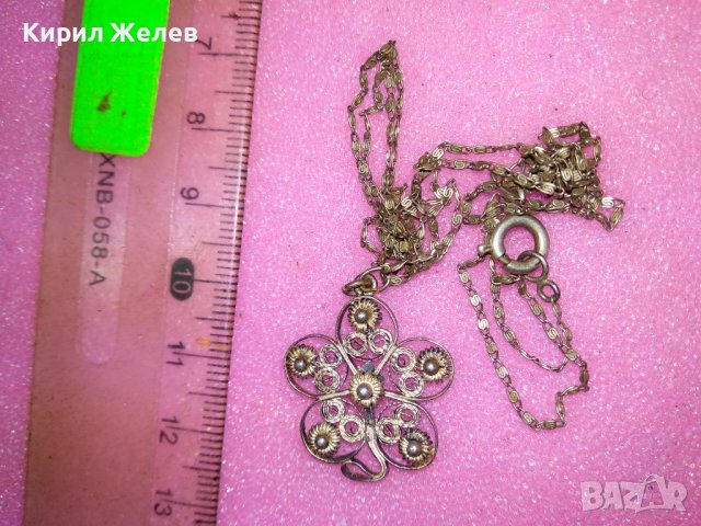 СТАР ФЛОРАЛЕН ФИЛИГРАНЕН РЕТРО СРЕБЪРЕН МЕДАЛЬОН ВИСОКА ПРОБА СРЕБРО със СРЕБЪРНА ВЕРИЖКА 41958, снимка 7 - Антикварни и старинни предмети - 44393989