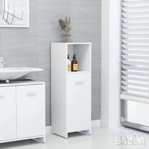 vidaXL Шкаф за баня, бял, 30x30x95 см, инженерно дърво, снимка 2 - Шкафове - 56147717