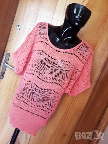 Прасковено-оранжева туника на дупки тип плетиво М/Л